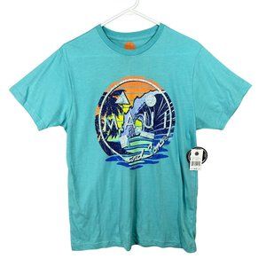 NWT Maui and Sons Logo Heather Pool Blue Tee Shirt Men's M